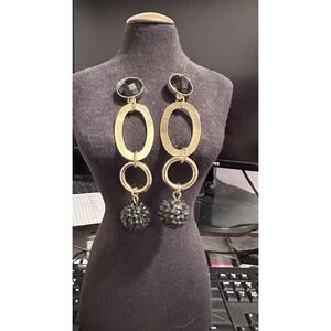 Earrings Black And Gold